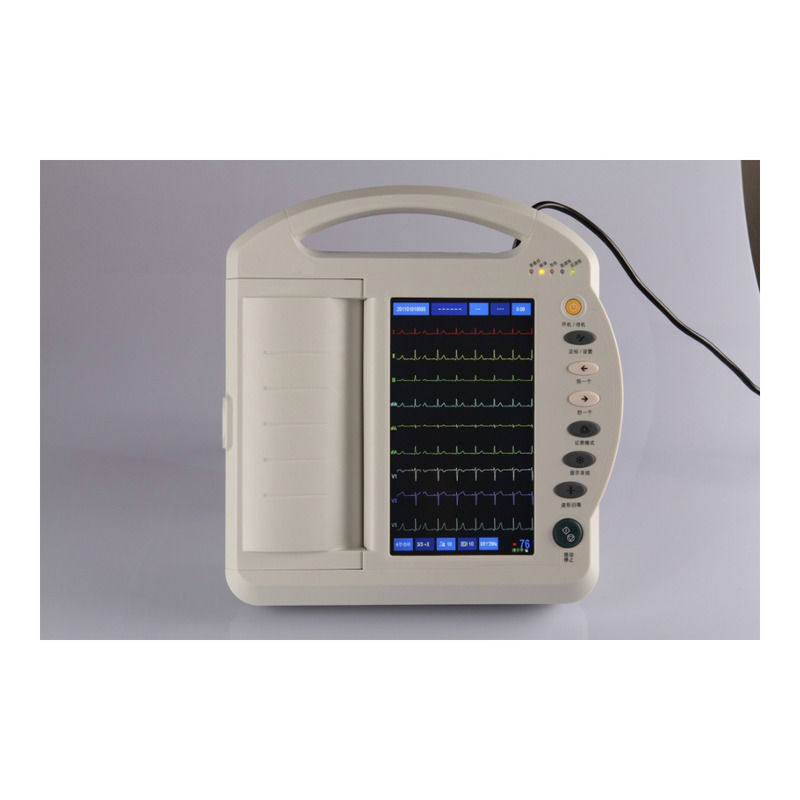 Portable metal ecg machine 12 lead electrocardiograph ecg machine with analyzer maker ecg machine